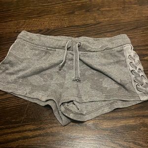 Gray shorts with braiding on the side super cute and simple